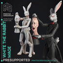 White The Rabbit Magician - Circus of Horrors - PRESUPPORTED - 32mm