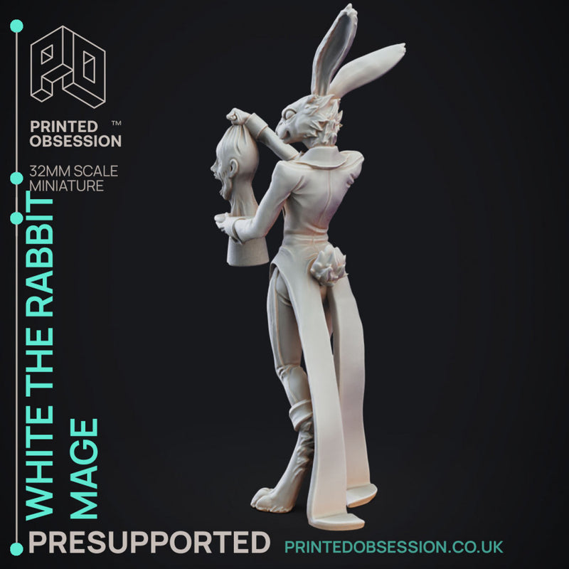 White The Rabbit Magician - Circus of Horrors - PRESUPPORTED - 32mm