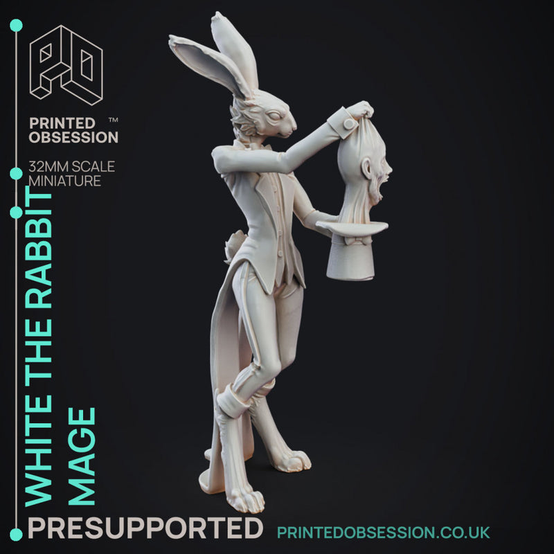 White The Rabbit Magician - Circus of Horrors - PRESUPPORTED - 32mm