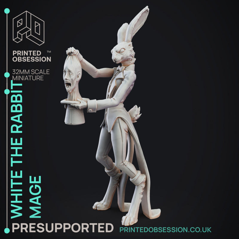 White The Rabbit Magician - Circus of Horrors - PRESUPPORTED - 32mm