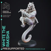 Raksha - Tabaxi Caravan - PRESUPPORTED - 32mm Scale - Illustrated & Stats - Only-Games
