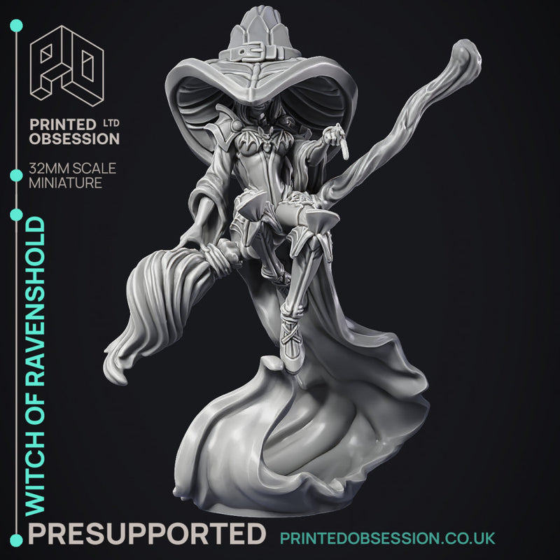 Witch of Ravenshold - Evil Magic User - Pre-Support - 32mm scale - D&D