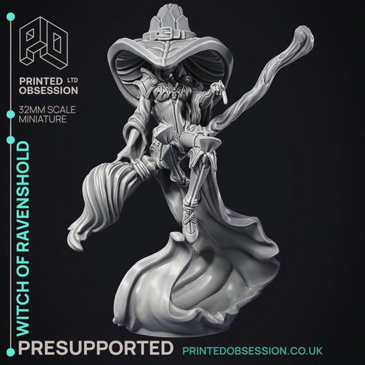 Witch of Ravenshold - Evil Magic User - Pre-Support - 32mm scale - D&D - Only-Games