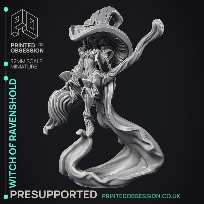 Witch of Ravenshold - Evil Magic User - Pre-Support - 32mm scale - D&D