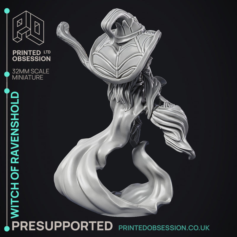 Witch of Ravenshold - Evil Magic User - Pre-Support - 32mm scale - D&D