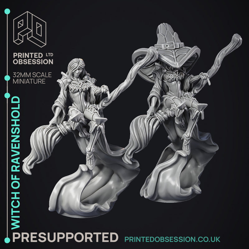 Witch of Ravenshold - Evil Magic User - Pre-Support - 32mm scale - D&D