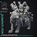 Wolf  & Puppets - Free Model for Painting Competition - PRESUPPORTED - Illustrated - 32mm scale