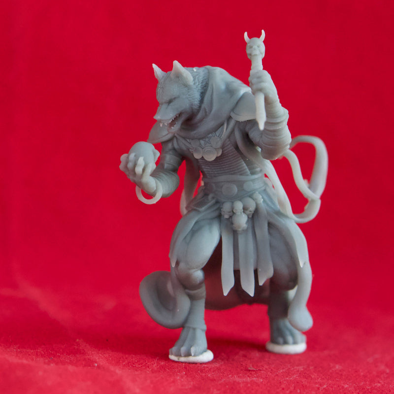 Coyote Necromancer - Tabletop Miniature (Pre-Supported)