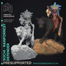 Xochi - Rainforest Defender - Female Fighter -  PRESUPPORTED - Illustrated and Stats - 32mm scale