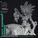 Xochi - Rainforest Defender - Female Fighter -  PRESUPPORTED - Illustrated and Stats - 32mm scale