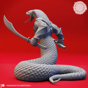 Yuan-Ti Dual Scimitars - Tabletop Miniature (Pre-Supported) - Only-Games