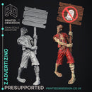 Zombie Advertising - Undead NPC -  PRESUPPORTED - Illustrated and Stats - 32mm scale