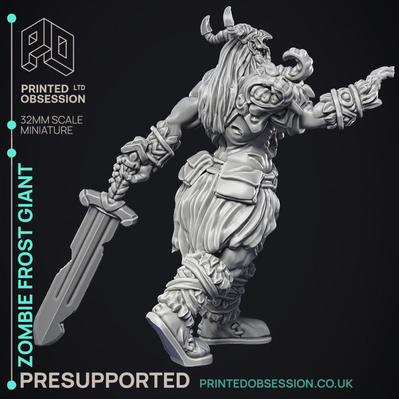 Zombie Frost Giant - Giant - PRESUPPORTED - 32mm Scale - Only-Games