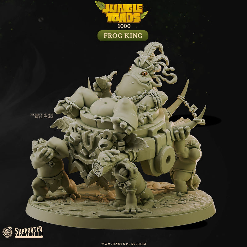 Frog King - Jungle Toads - CastNPlay - Terrain Wargaming D&D DnD 28mm 32mm 40mm 54mm - Only-Games