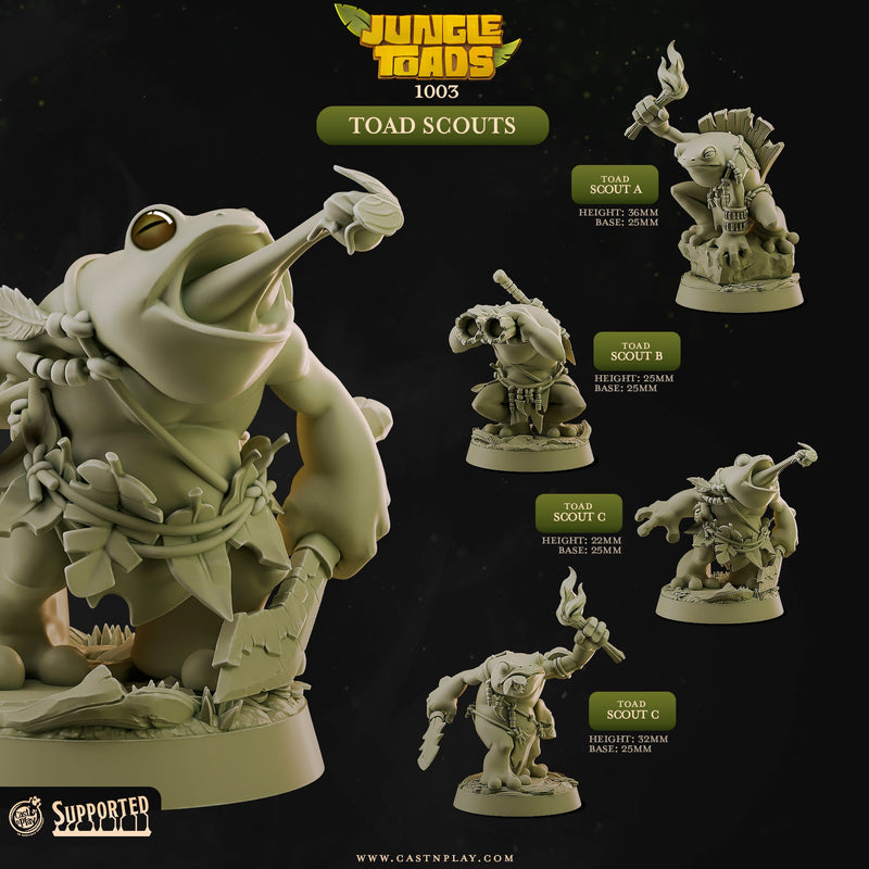Toad Scouts - Jungle Toads - CastNPlay - Terrain Wargaming D&D DnD 28mm 32mm 40mm 54mm - Only-Games