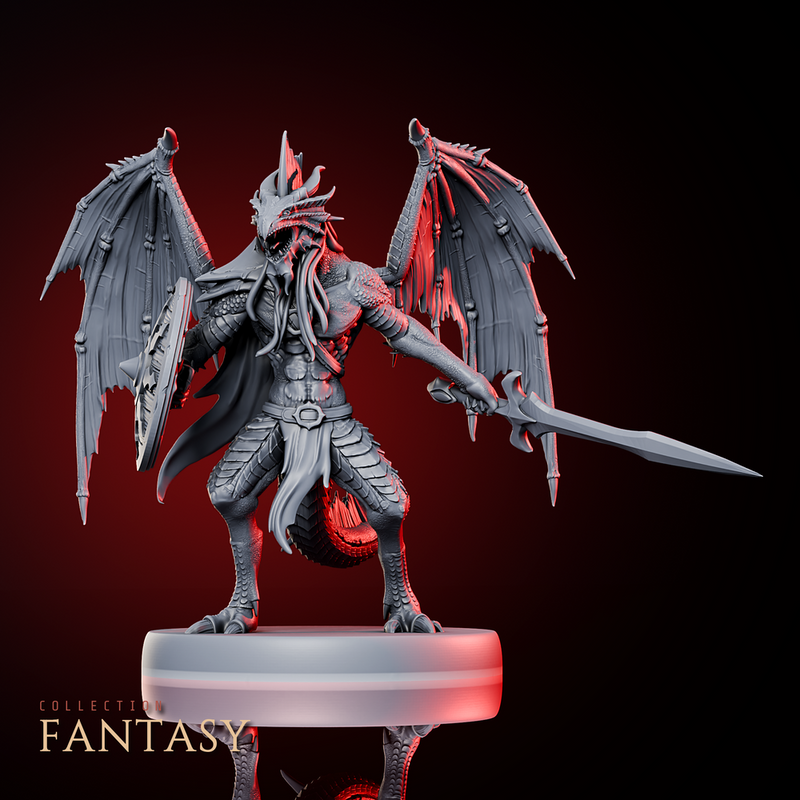 Winged Dragonborn Swordsman - Only-Games