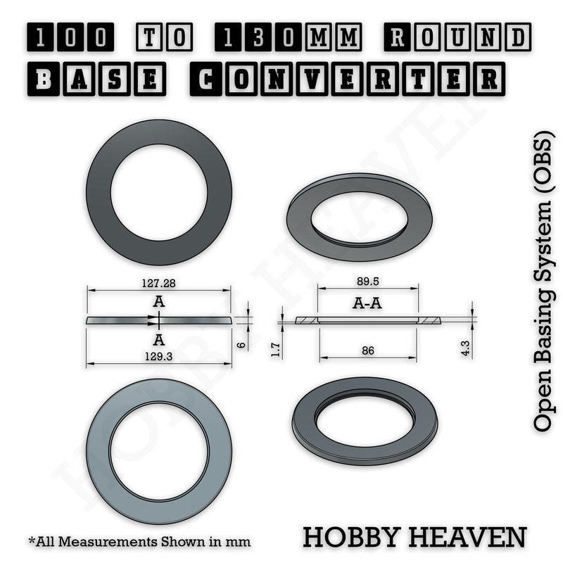 Round Bases Size Converters Round to Round 3d Print Full Range - Only-Games