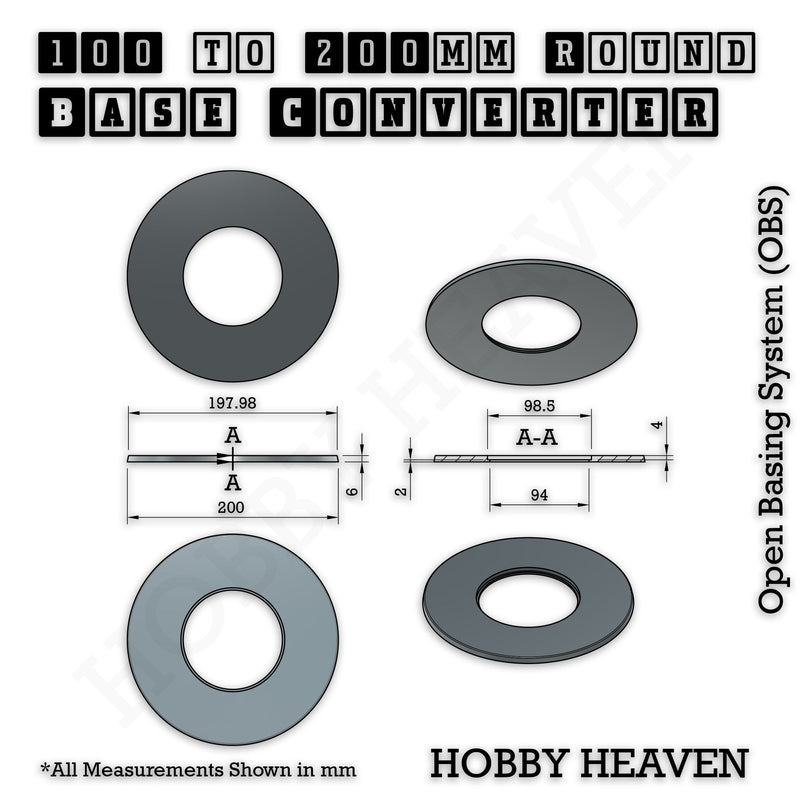 Round Bases Size Converters Round to Round 3d Print Full Range - Only-Games