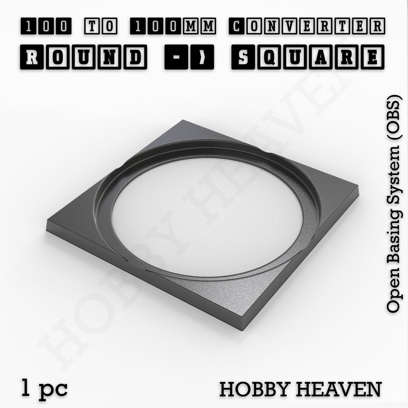 Round to Square Bases Shape and Size Converters 3d Print Full Range - Only-Games