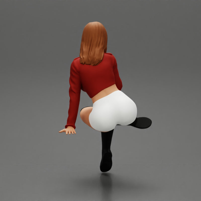 Sexy Girl In Short And Boots Sitting On a chair - Only-Games