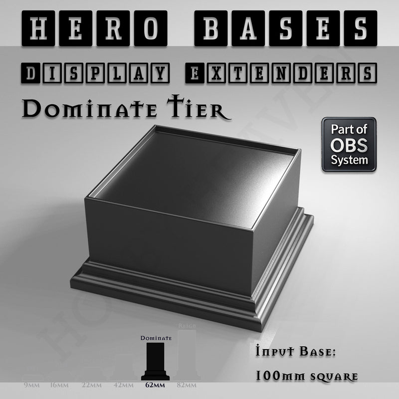 Hero Bases Display Extenders | Squares and Rectangles | Convert Gaming Bases to Display Bases & Plinths - Only-Games