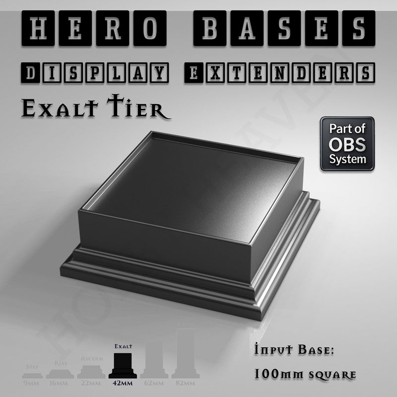 Hero Bases Display Extenders | Squares and Rectangles | Convert Gaming Bases to Display Bases & Plinths - Only-Games