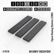 Rectangle Bases Range Sizes - 75x30mm to 125x40mm Medium Sizes 3d Print Full Range Tabletop Games - Only-Games