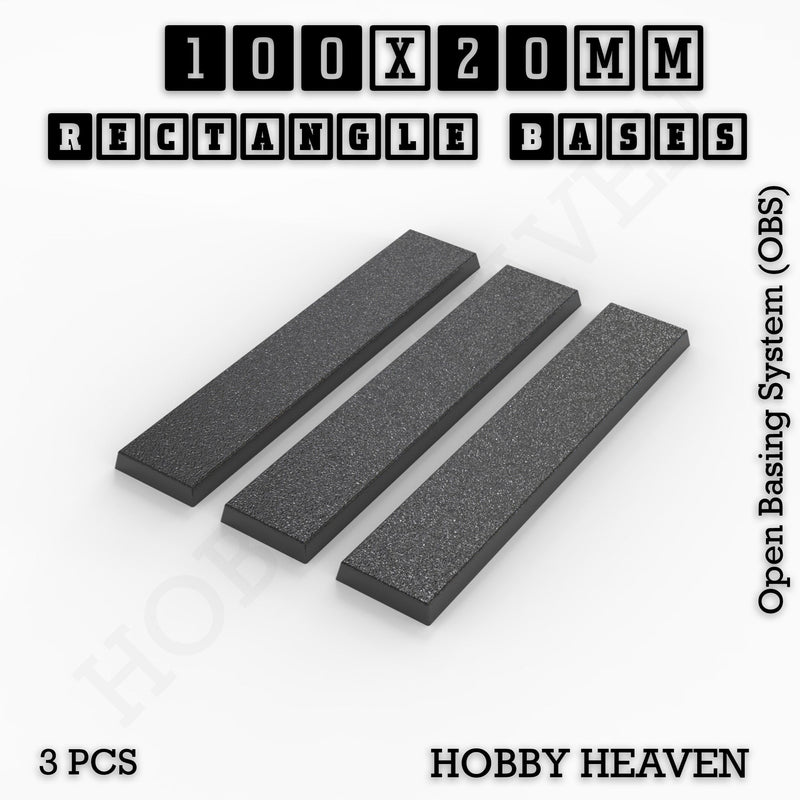 Rectangle Bases Range Sizes - 75x30mm to 125x40mm Medium Sizes 3d Print Full Range Tabletop Games - Only-Games