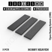 Rectangle Bases Range Sizes - 75x30mm to 125x40mm Medium Sizes 3d Print Full Range Tabletop Games - Only-Games