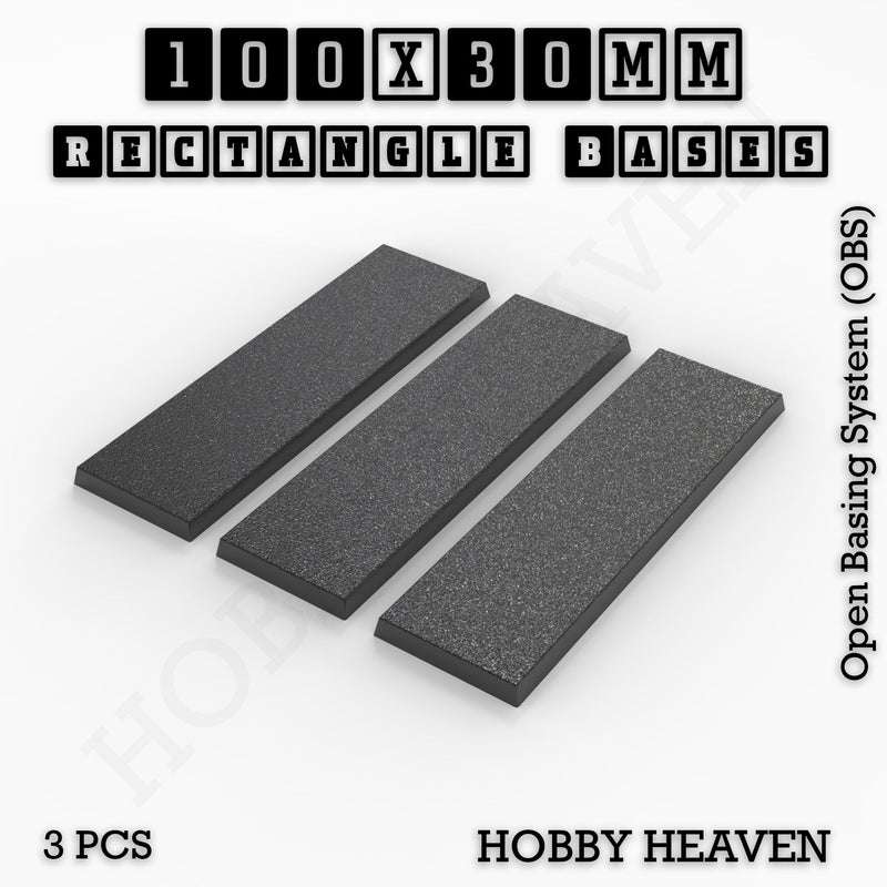 Rectangle Bases Range Sizes - 75x30mm to 125x40mm Medium Sizes 3d Print Full Range Tabletop Games - Only-Games