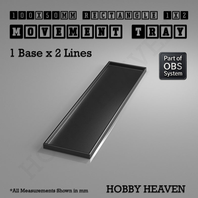 Rectangle Movement Trays | Cavalry & Monsters | 50×25-100×60mm | OBS System - Only-Games