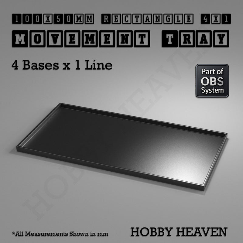 Rectangle Movement Trays | Cavalry & Monsters | 50×25-100×60mm | OBS System - Only-Games