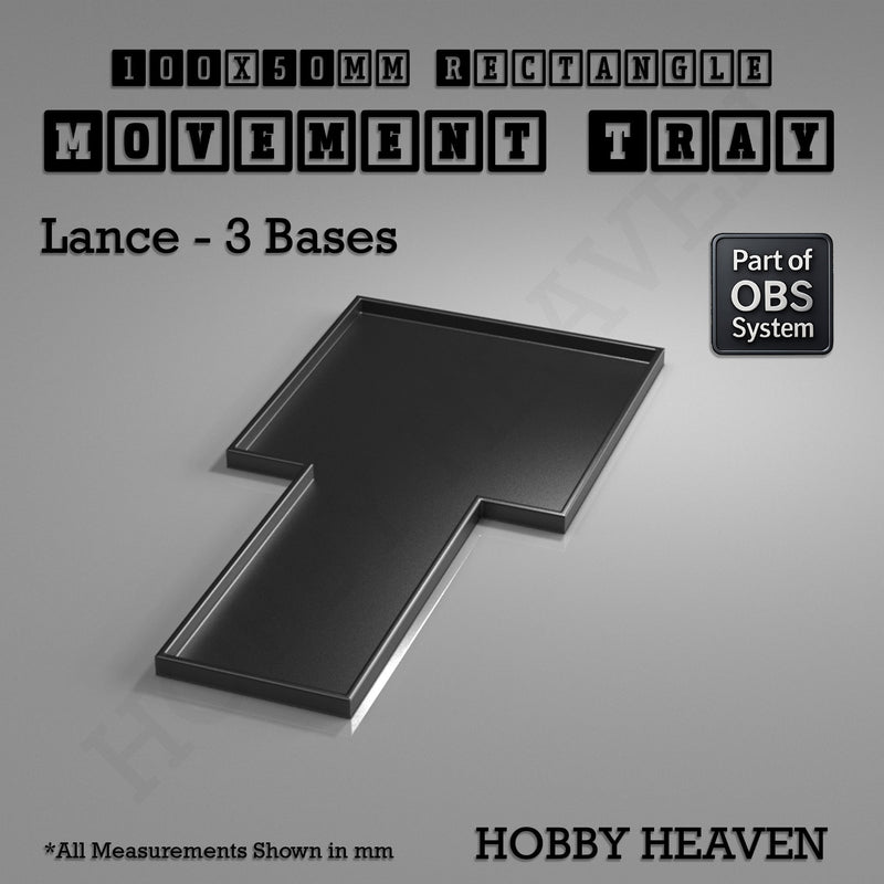 Rectangle Movement Trays | Cavalry & Monsters | 50×25-100×60mm | OBS System - Only-Games