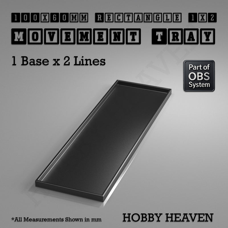 Rectangle Movement Trays | Cavalry & Monsters | 50×25-100×60mm | OBS System - Only-Games