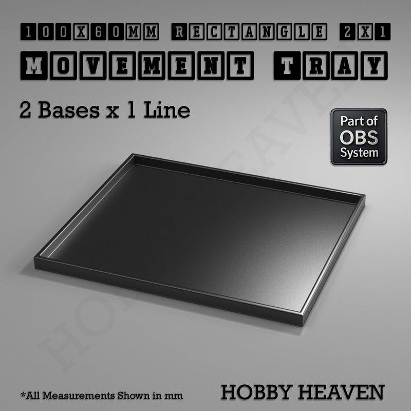 Rectangle Movement Trays | Cavalry & Monsters | 50×25-100×60mm | OBS System - Only-Games