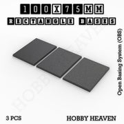 Rectangle Bases Range Sizes - 75x30mm to 125x40mm Medium Sizes 3d Print Full Range Tabletop Games - Only-Games