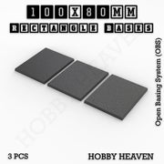 Rectangle Bases Range Sizes - 75x30mm to 125x40mm Medium Sizes 3d Print Full Range Tabletop Games - Only-Games