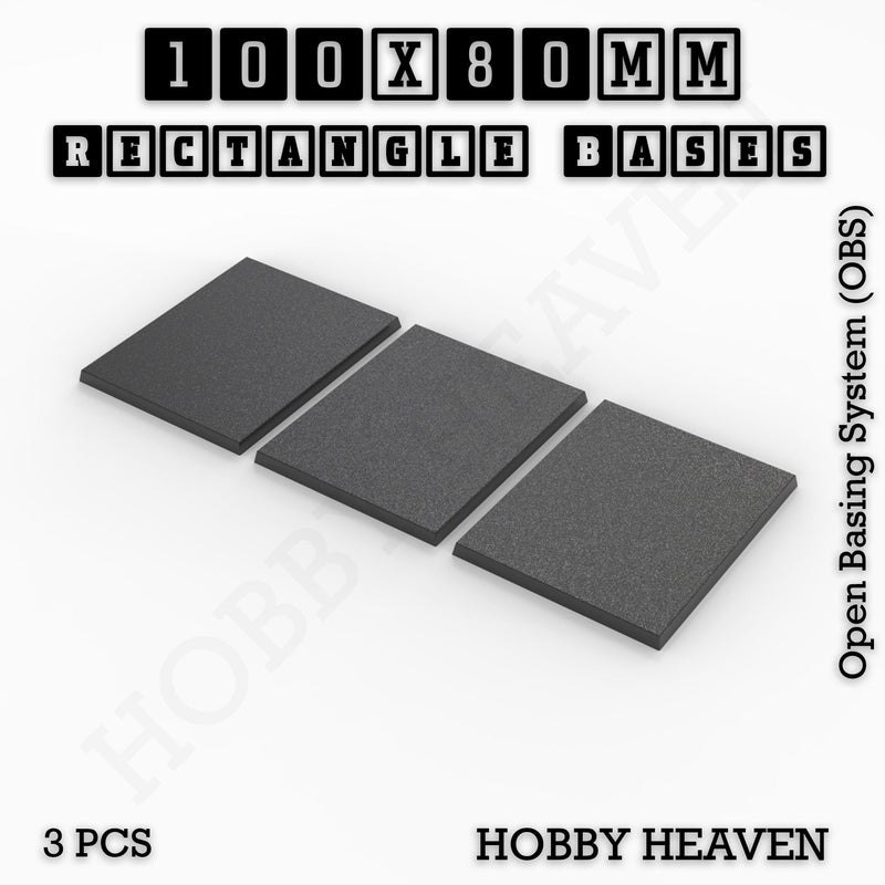 Rectangle Bases Range Sizes - 75x30mm to 125x40mm Medium Sizes 3d Print Full Range Tabletop Games - Only-Games