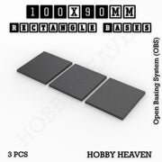 Rectangle Bases Range Sizes - 75x30mm to 125x40mm Medium Sizes 3d Print Full Range Tabletop Games - Only-Games