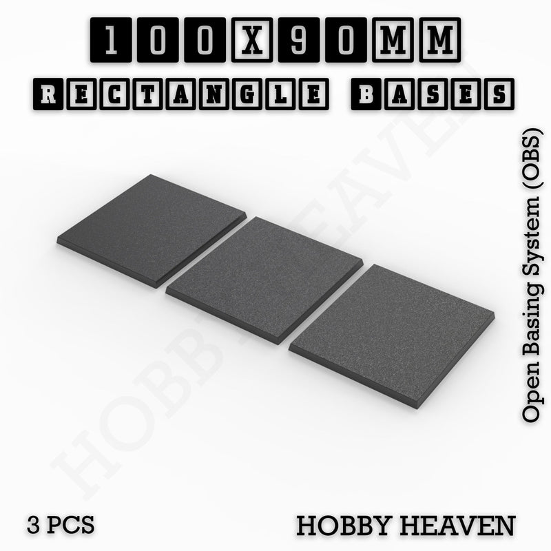 Rectangle Bases Range Sizes - 75x30mm to 125x40mm Medium Sizes 3d Print Full Range Tabletop Games - Only-Games
