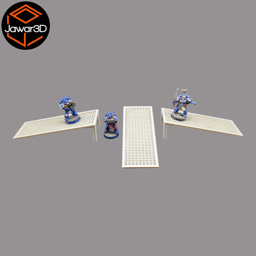Footbridge Ramp x3 - 28mm Wargaming Scatter Terrain Scenery Tabletop Miniature - Only-Games