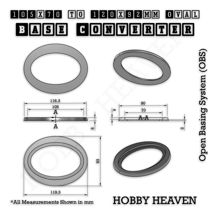 Oval To Oval Bases Size Converters 3d Print Full Range - Only-Games