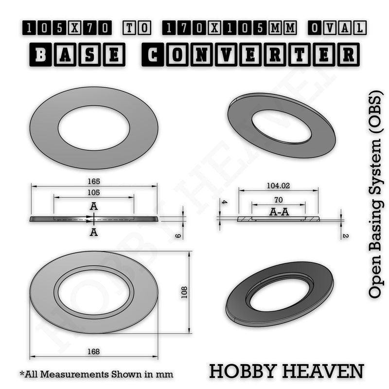 Oval To Oval Bases Size Converters 3d Print Full Range - Only-Games