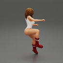 sexy woman in one piece sitting and driving a motorbike - Only-Games