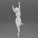 Naked happy girl Standing on One Leg - Only-Games