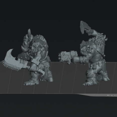 Sci-Fi Orc Beast Scrapper Boyz  STL – Grimdark 32mm Miniatures (STL Files)