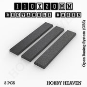 Rectangle Bases Range Sizes - 75x30mm to 125x40mm Medium Sizes 3d Print Full Range Tabletop Games - Only-Games