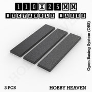 Rectangle Bases Range Sizes - 75x30mm to 125x40mm Medium Sizes 3d Print Full Range Tabletop Games - Only-Games