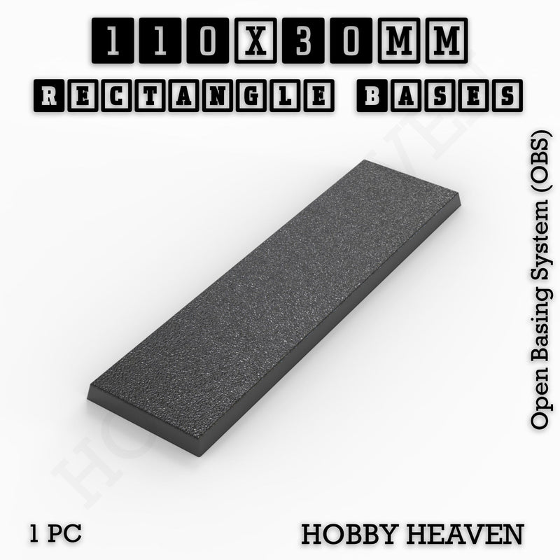 Rectangle Bases Range Sizes - 75x30mm to 125x40mm Medium Sizes 3d Print Full Range Tabletop Games - Only-Games