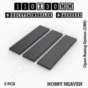 Rectangle Bases Range Sizes - 75x30mm to 125x40mm Medium Sizes 3d Print Full Range Tabletop Games - Only-Games